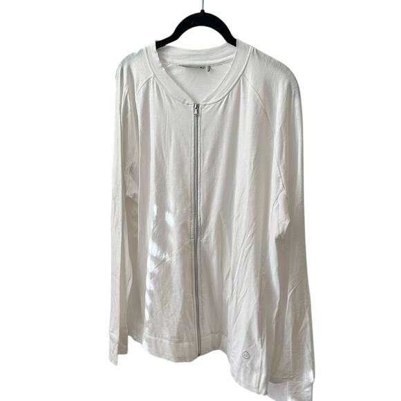 Tasc Lightweight White Long Sleeve Zip Up Jacket Shirt Size XL - Picture 1 of 3